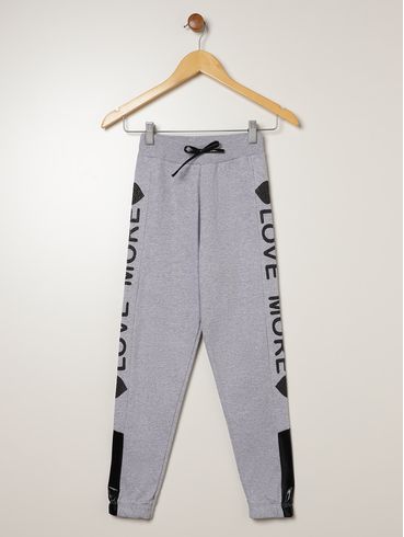 Calça Moletom Jogger Juvenil Para Menina - MESCLA