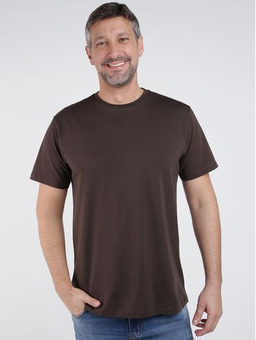 Camiseta Básica Algodão Peruano Elétron Masculina MARROM