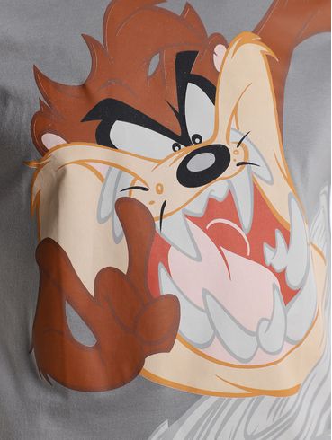 Camiseta Manga Curta Taz Mania Masculina CINZA
