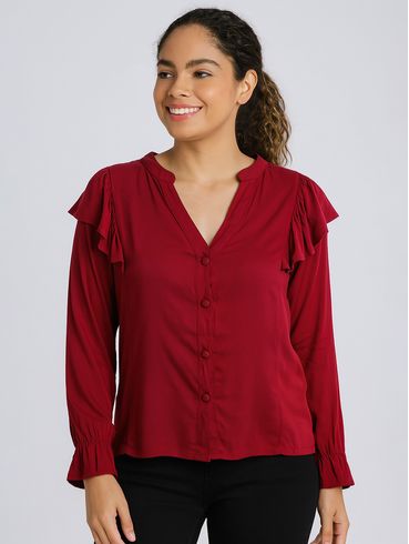 Camisa Viscose Feminina BORDO