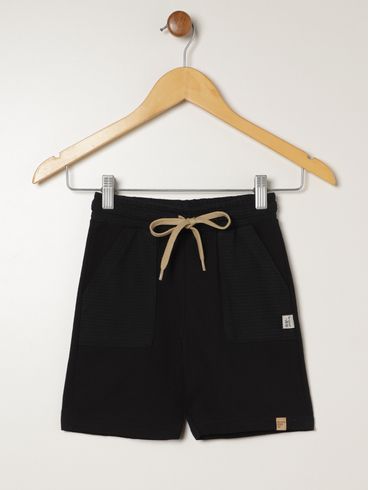 Bermuda Moletinho Infantil Para Menino - PRETO
