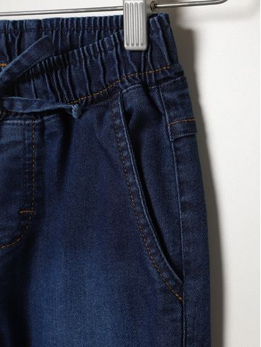 Calça Jeans Jogger Infantil Para Menino - AZUL