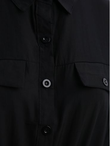 Camisa Lisa com Cinto Eagle Rock Feminina PRETO