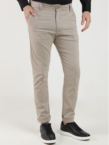 Calça Sarja Sport Slim Masculina BEGE