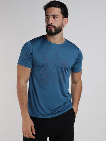Camiseta Esportiva Dry Estampada Masculina AZUL