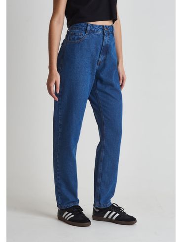 Calça jeans mom cintura  média
