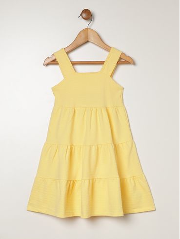 Vestido Texturizado Infantil Para Menina - AMARELO