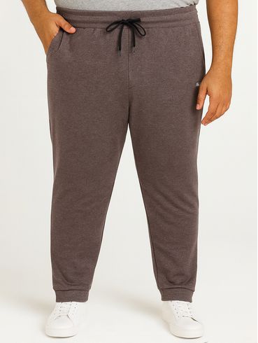 Calça Moletinho Jogger Plus Size Masculina MARROM
