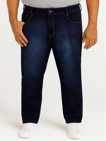 Calça Jeans Confort Plus Size Masculina AZUL
